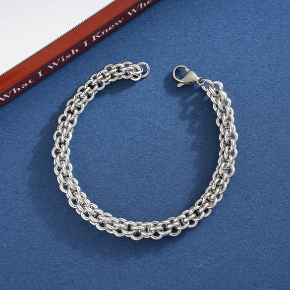 Hip-Hop Rock Cool Style Solid Color 304 Stainless Steel Unisex Bracelets