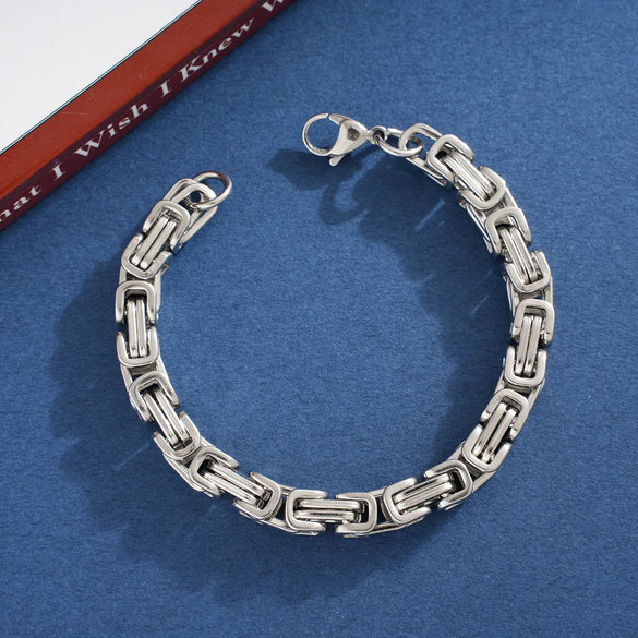 Hip-Hop Rock Cool Style Solid Color 304 Stainless Steel Unisex Bracelets