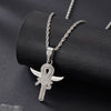 Hip-Hop Rock Cross Eye Of Horus Stainless Steel Alloy Inlay Rhinestones Unisex Pendant Necklace