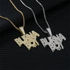 Hip-Hop Rock Letter 304 Stainless Steel Alloy Plating Inlay Rhinestones K Gold Plated Rhodium Plated Men'S Pendant Necklace