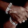 1PC A-Z Hiphop Man Personalized Name Letter Chain Bracelet Zinc Alloy Cutom Name Uppercase Letter Crown Cuba Chain Bracelets Full Diamond Heart Tennis Chain