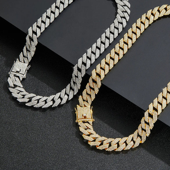 Hip-Hop Rock Punk Necklace Alloy Plating Inlay Rhinestones Unisex Necklace