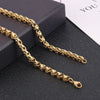 Hip-Hop Rock Solid Color Titanium Steel Patchwork 18K Gold Plated Men'S Necklace