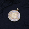 Hip-hop Shiny Cross Round Copper Polishing Plating Inlay Zircon 18k Gold Plated Unisex Pendant Necklace Sweater Chain Necklace
