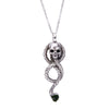 Hip Hop Silver 925 Sterling Silver Inlaid Natural Diopside Cartoon Character Pendant Necklace