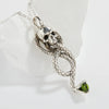 Hip Hop Silver 925 Sterling Silver Inlaid Natural Diopside Cartoon Character Pendant Necklace