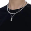 Hip-Hop Simple Style Geometric Alloy Titanium Steel Plating Men'S Double Layer Necklaces Men Pendant Necklaces