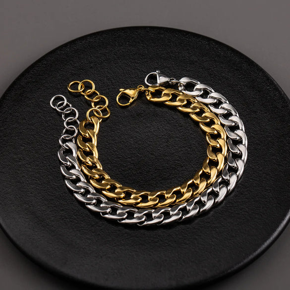 304 Stainless Steel 18K Gold Plated Hip-Hop Simple Style Plating Geometric Bracelets