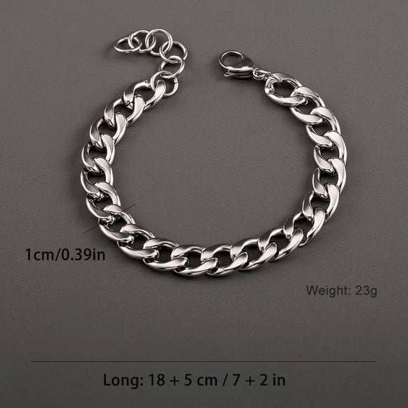 304 Stainless Steel 18K Gold Plated Hip-Hop Simple Style Plating Geometric Bracelets