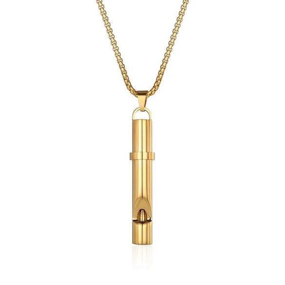 Hip-Hop Simple Style Whistle 304 Stainless Steel Plating 18K Gold Plated Unisex Pendant Necklace