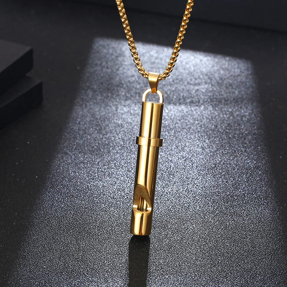 Hip-Hop Simple Style Whistle 304 Stainless Steel Plating 18K Gold Plated Unisex Pendant Necklace