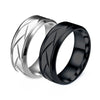 Hip-Hop Solid Color Stainless Steel Carving Men'S Rings