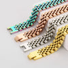 Hip-Hop Solid Color Stainless Steel 18K Gold Plated Men'S Bracelets