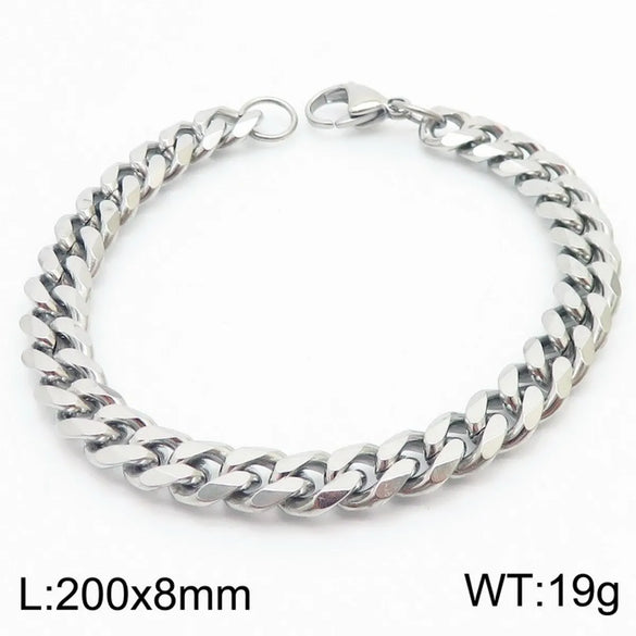 Hip-Hop Solid Color Stainless Steel Plating Bracelets 1 Piece