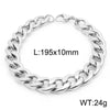 Hip-Hop Solid Color Stainless Steel Plating Bracelets 1 Piece