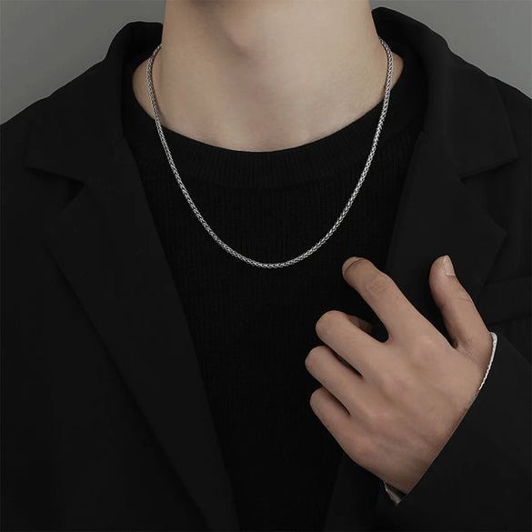 Hip-Hop Solid Color Ferroalloy Men'S Long Necklace