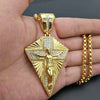Hip-Hop Solid Color Titanium Steel Inlay Rhinestones Men'S Pendant Necklace