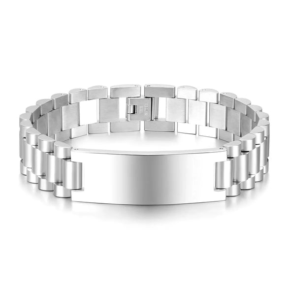 Hip-Hop Solid Color 304 Stainless Steel Patchwork Men'S Bracelets