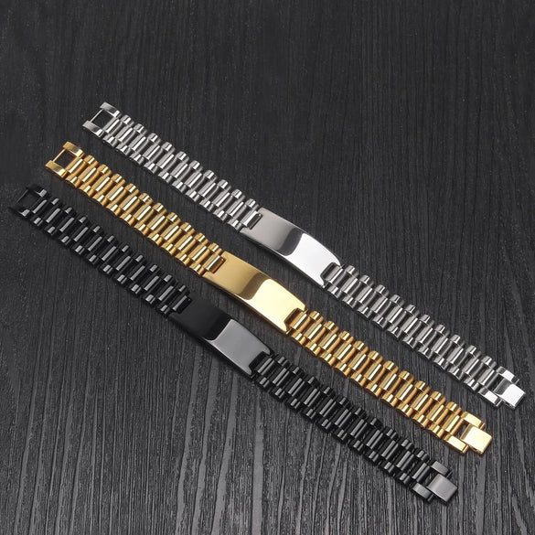 Hip-Hop Solid Color 304 Stainless Steel Patchwork Men'S Bracelets