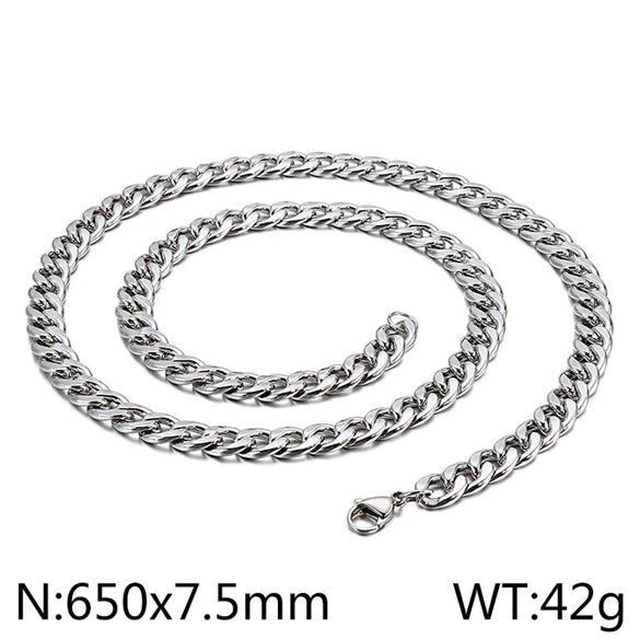 Hip-Hop Solid Color Titanium Steel Plating 18K Gold Plated Men'S Necklace
