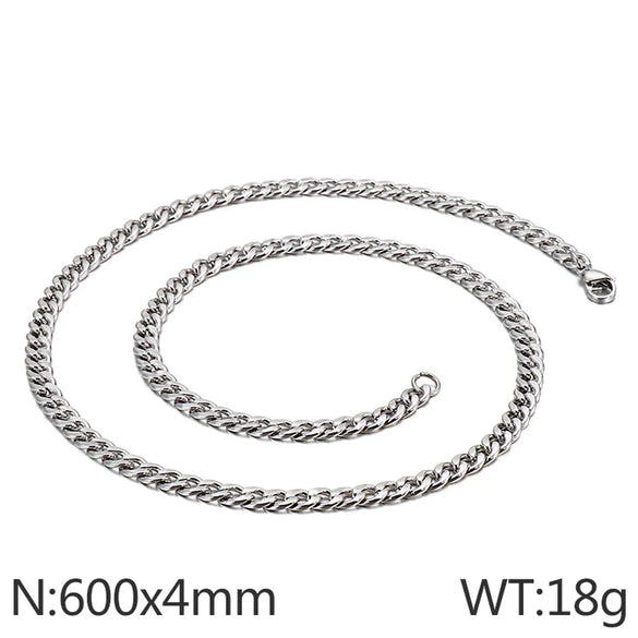 Hip-Hop Solid Color Titanium Steel Plating 18K Gold Plated Men'S Necklace