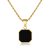 Hip Hop Stainless Steel Alloy Square Pendant Men's Cross Chain Necklace With Animal Zodiac Pattern And Electroplating Treatment