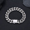 Hip Hop Stainless Steel Geometric Cuban Bracelet With Spring Buckle And Round Grinding Electroplating For Unisex