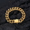 Hip Hop Stainless Steel Geometric Cuban Bracelet With Spring Buckle And Round Grinding Electroplating For Unisex