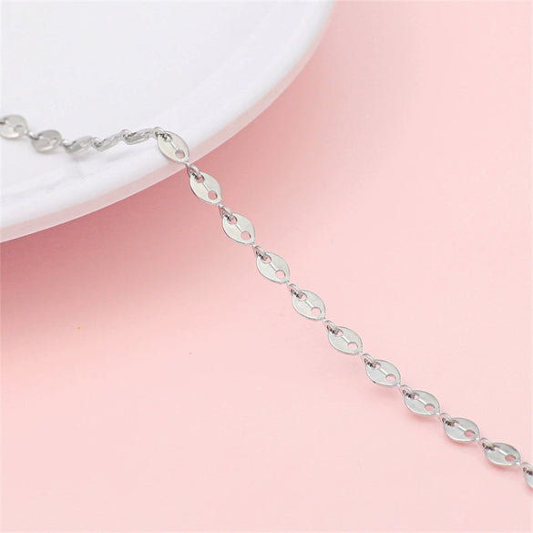Hip Hop Stainless Steel Y2k Ancient Silver Diy Handmade Jewelry Chain Bracelet Necklace Accessories