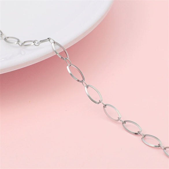 Hip Hop Stainless Steel Y2k Ancient Silver Diy Handmade Jewelry Chain Bracelet Necklace Accessories