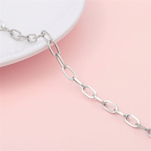 Hip Hop Stainless Steel Y2k Ancient Silver Diy Handmade Jewelry Chain Bracelet Necklace Accessories