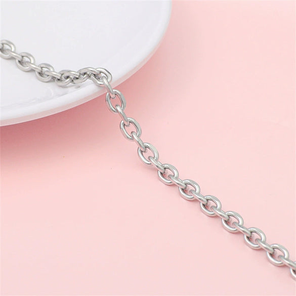 Hip Hop Stainless Steel Y2k Ancient Silver Diy Handmade Jewelry Chain Bracelet Necklace Accessories