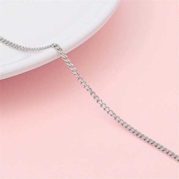 Hip Hop Stainless Steel Y2k Ancient Silver Diy Handmade Jewelry Chain Bracelet Necklace Accessories