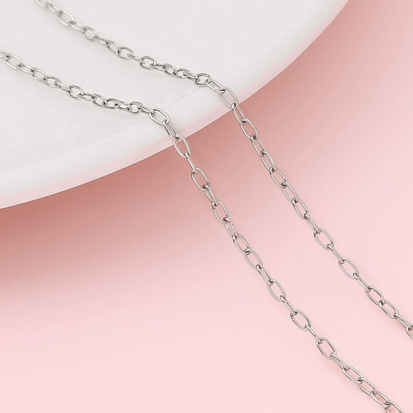 Hip Hop Stainless Steel Y2k Ancient Silver Diy Handmade Jewelry Chain Bracelet Necklace Accessories