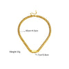 Hip Hop Street Heavy Industry Thick Regular Chain Titanium Steel Necklace With Geometric Pattern And Electroplating Cold Exaggerated Gold Clavicle Chain For Unisex All Match