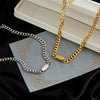 Hip Hop Street Heavy Industry Thick Regular Chain Titanium Steel Necklace With Geometric Pattern And Electroplating Cold Exaggerated Gold Clavicle Chain For Unisex All Match