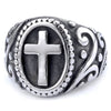 Hip-Hop Streetwear Color Block 304 Stainless Steel Carving Men'S Rings
