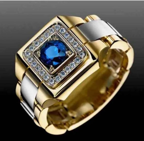 Hip-Hop Streetwear Geometric Alloy Plating Inlay Artificial Gemstones Men'S Rings