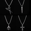 Hip-Hop Streetwear Scissors Cross Alloy Enamel Men'S Pendant Necklace