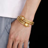 Hip-Hop Streetwear Skull Stainless Steel Plating 18K Gold Plated Halloween Men'S Bangle