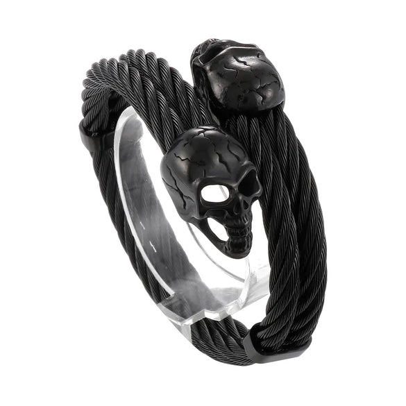 Hip-Hop Streetwear Skull Stainless Steel Plating 18K Gold Plated Halloween Men'S Bangle