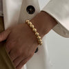 Hip Hop Style Alloy Exaggerated Irregular Wide Bracelet With Electroplating
