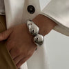 Hip Hop Style Alloy Exaggerated Irregular Wide Bracelet With Electroplating
