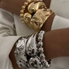 Hip Hop Style Alloy Exaggerated Irregular Wide Bracelet With Electroplating