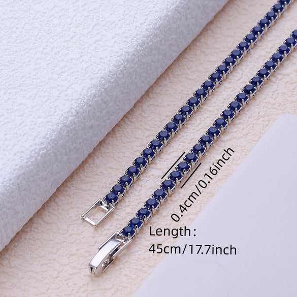 Hip Hop Style Inlaid Zircon Necklace With Snake Bone Chain