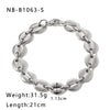 Hip Hop Style Stainless Steel Pig Nose Bracelet For Women With 18K Electroplating