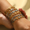 Hip Hop Style Stainless Steel Pig Nose Bracelet For Women With 18K Electroplating