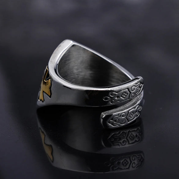 Hip-Hop Triangle Cross Eye 304 Stainless Steel Men'S Rings