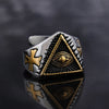 Hip-Hop Triangle Cross Eye 304 Stainless Steel Men'S Rings