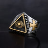 Hip-Hop Triangle Cross Eye 304 Stainless Steel Men'S Rings